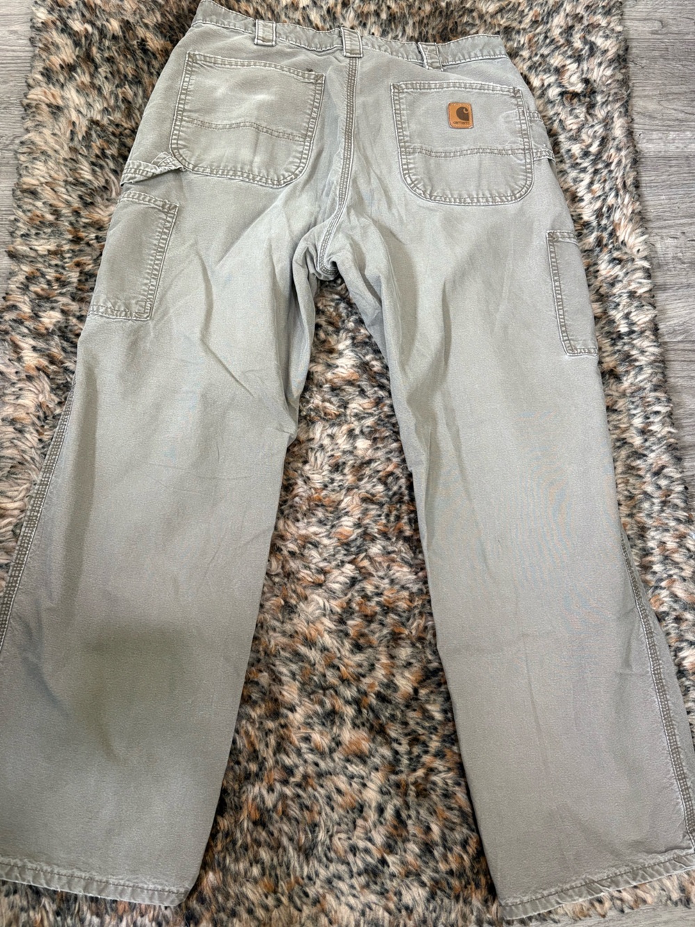 Carhartt Grey Utility Pants 34X30 Dungaree Fit Carpenter Workwear Baggy
